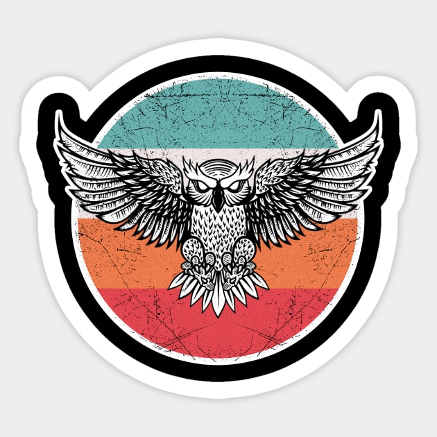 Vintage Retro Owl Sticker by aaltadel